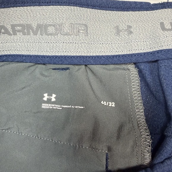Under Armour Golf Pants Flat Front Men's 40x32 Navy Blue GUC - Picture 3 of 4